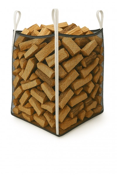 Holzbag (Woodbag, Big Bag Holz), universeller BigBag für Brennholz und Kaminholz