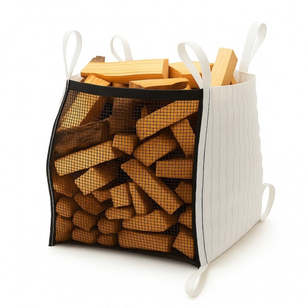 Holzbag (Woodbag, Big Bag Holz), universeller BigBag für Brennholz und Kaminholz
