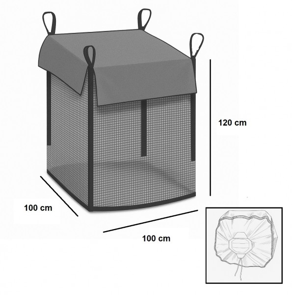 Holzbag (Woodbag, Big Bag Holz), universeller BigBag für Brennholz und Kaminholz