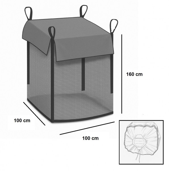 Holzbag (Woodbag, Big Bag Holz), universeller BigBag für Brennholz und Kaminholz